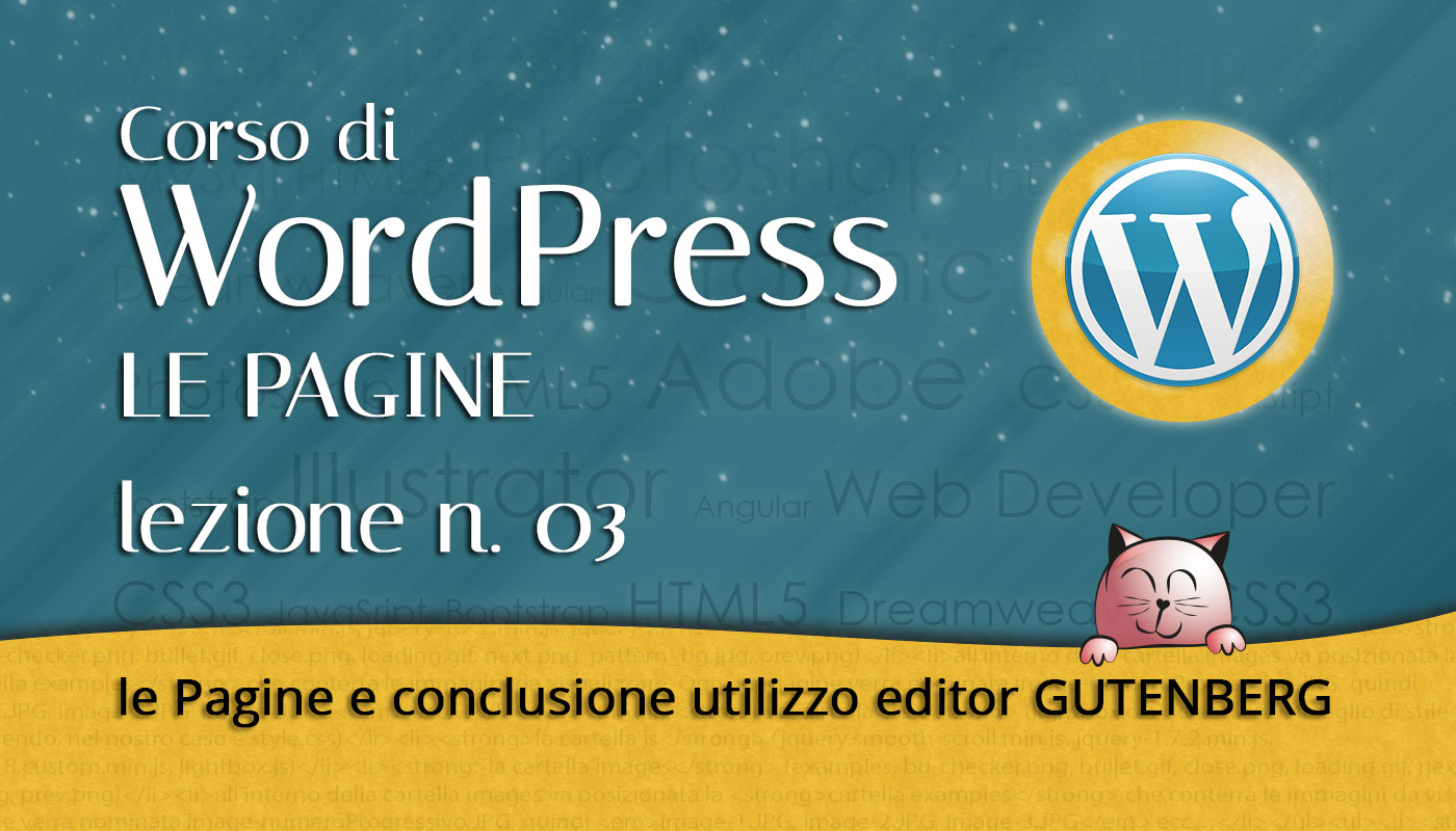 WORDPRESS: pagine ed editor GUTENBERG – 03