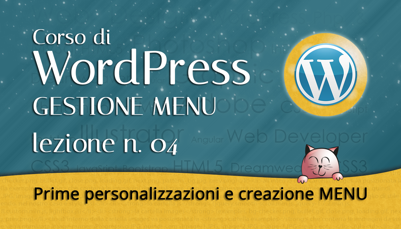 WORDPRESS: personalizzazioni e menù- 04