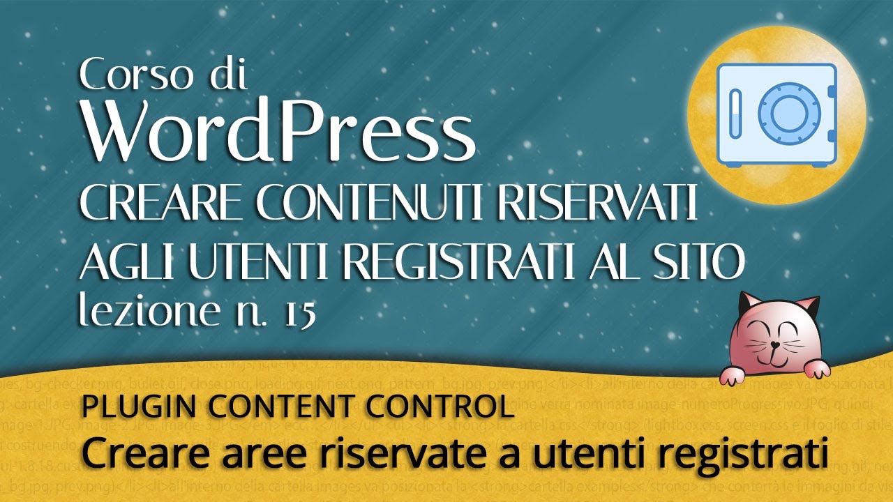 CORSO DI WORDPRESS: contenuti riservati – 15