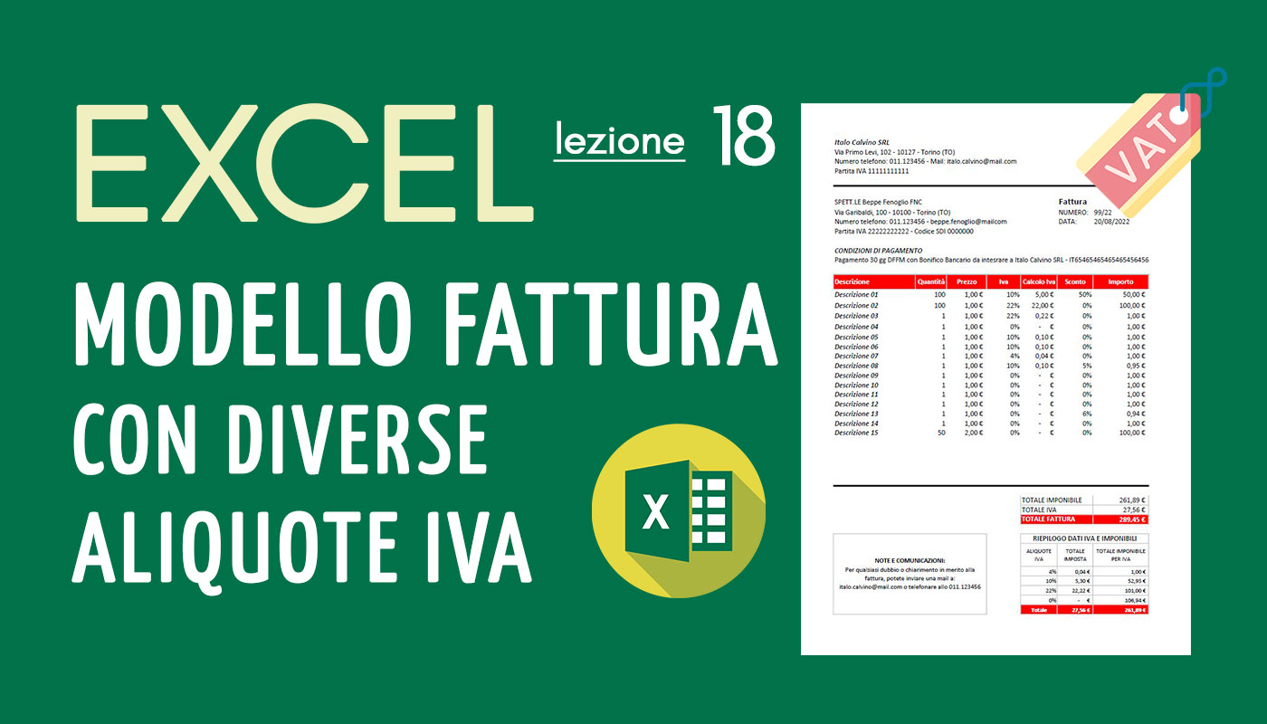 Excel ● Come creare una Fattura con più aliquote IVA