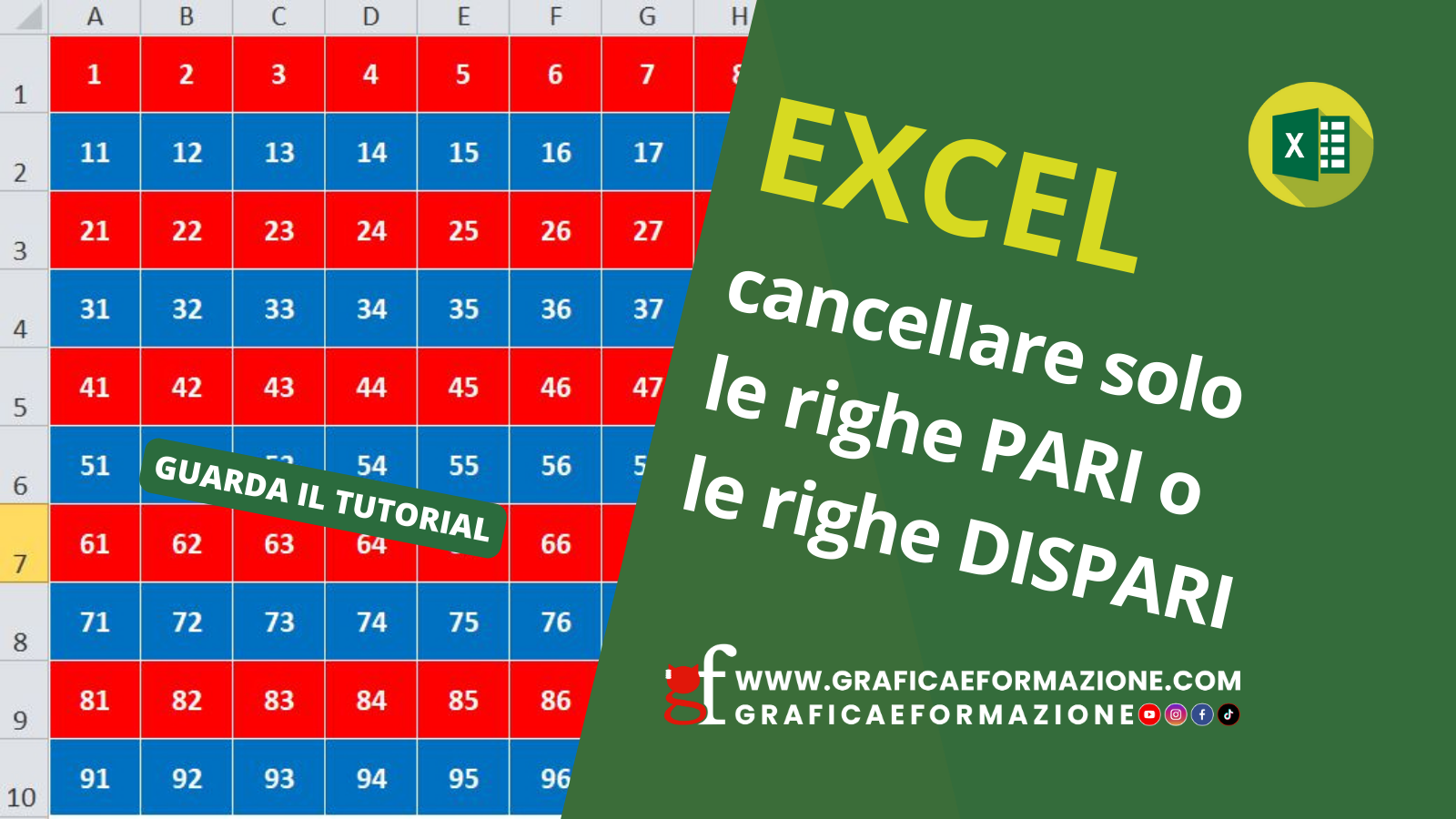 Excel: eliminare righe pari o dispari
