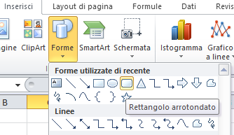 Excel disegnare un pulsante