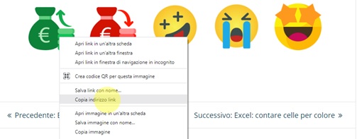 immagini da inserire con URL