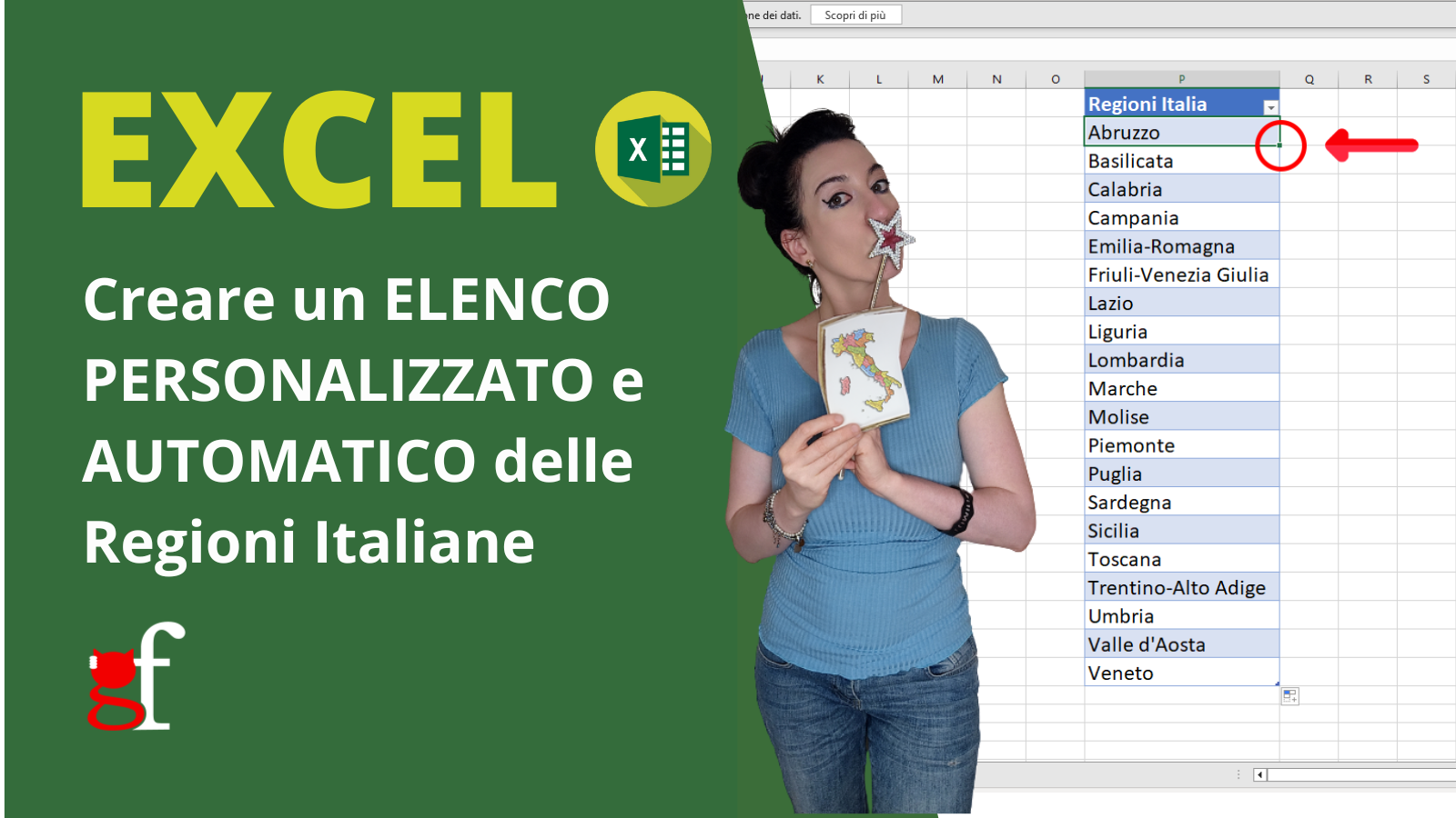 Elenco automatico delle Regioni Italiane in Excel